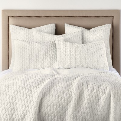 Cream Twin Microfiber Reversible Quilt Set