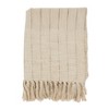 50"x60" Rugged Elegance Striped Fringe Throw Blanket Natural - Saro Lifestyle: Cozy Cotton, Machine Washable - 2 of 4