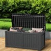 Naysaye Deck Boxes, 120 Gal Outdoor Storage Deck Box, Small Patio Storage Bin for Garden Tools, Brown, 54.25"*26.5"*24.2" - 4 of 4