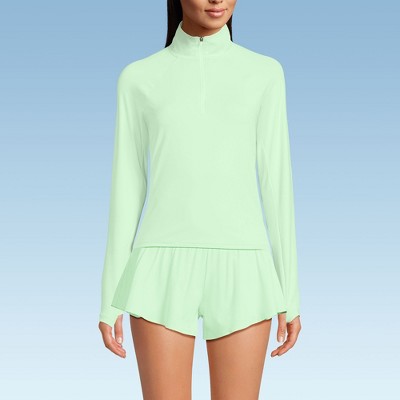 Lands' End Women's Long Sleeve Rash Guard Cover-up UPF 50