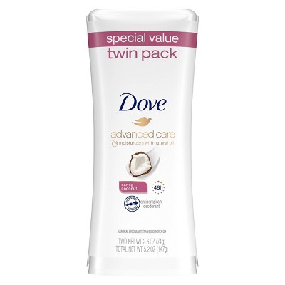 Dove Advanced Care Caring Coconut 48-Hour Antiperspirant & Deodorant Stick - 2pc/2.6oz