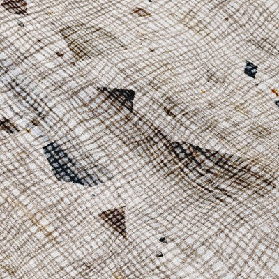 HomeRoots 3' X 5' Linen And Gold Abstract Washable Indoor Outdoor Area Rug