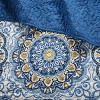 Sapphtopaz 6 Piece Bedding Comforter Set Floral Print with Large Medallions Reversible Quilt Set with Throw Pillows - 3 of 4