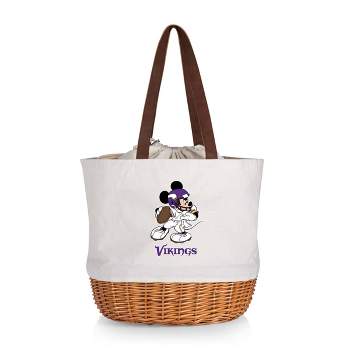 NFL Minnesota Vikings Mickey Mouse Coronado Canvas and Willow Basket Tote - Beige Canvas