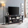 Vynxaria Modern TV Stand Cabinet - Curved Legs, 1 Drawer on Metal Glides, Divided Shelf, and 2 Cubbies - 2 of 4