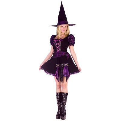 Adult Witch Purple Punk Halloween Costume XXL