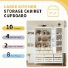 Whisen Traditional Freestanding Wooden Kitchen Pantry, Large Kitchen Storage Cabinet Cupboard - 3 of 4