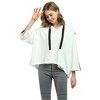 Catalonia Women’s Cropped Hoodie Sweatshirt, Casual ¾ Sleeve Loose Pullover Sweatshirt Crop Top, Womens Summer Tops, One Size Fits Most - 2 of 4