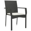 vidaXL Chair Patio Dining Chair with Cushions for Deck Garden Poly Rattan - Black 2 pcs - 3 of 4