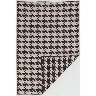 5'X8' Houndstooth Area Rug Brown - Linon