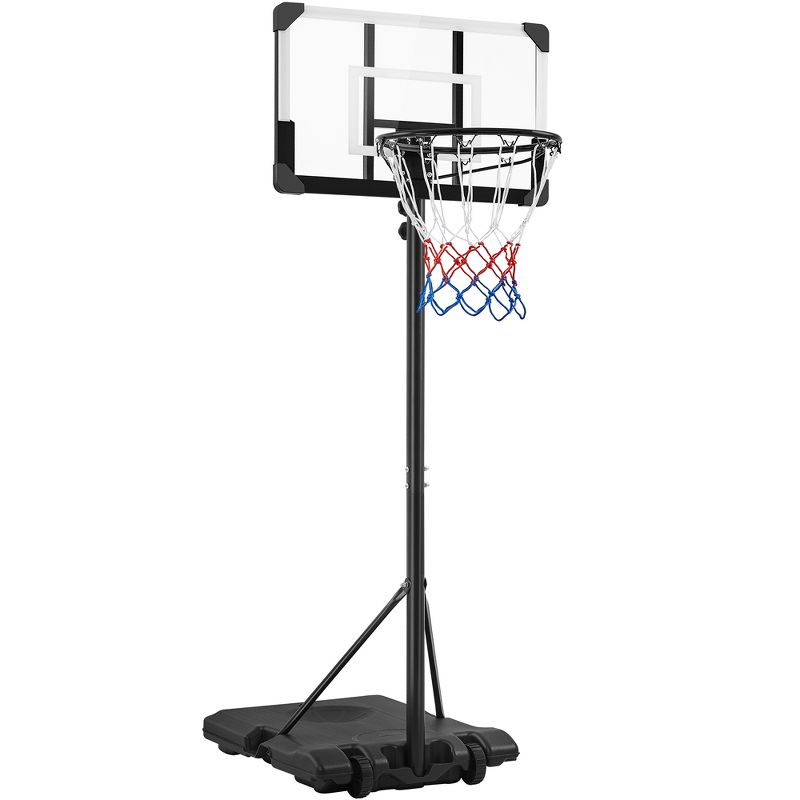 Yaheetech Portable Basketball Hoop Backboard Basketball Stand System, Black, 1 of 8