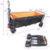 FURNIinspire Wheelbarrows And Lawn Carts Large Capacity Folding Cart, Lawn Cart For Picnic, Shopping, Black And Orange, 53“*21"*41" - 3 of 4