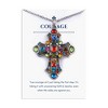 Anna-Kaci Silver Tone Stained Glass Rhinestone Pendant Fashion Necklace Gift Message Card Envelope Jewelry Gifts - 2 of 4