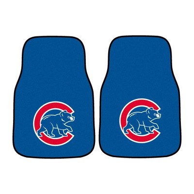 MLB Chicago Cubs Carpet Bear Car Mat Set - 2pc