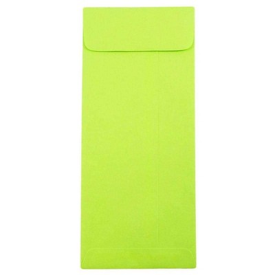 JAM Paper #10 Policy Business Colored Envelopes 4.125 x 9.5 Ultra Lime Green 15870