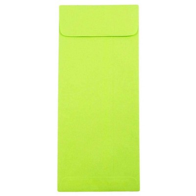 JAM Paper #10 Policy Business Colored Envelopes 4.125 x 9.5 Ultra Lime Green 15870