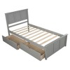 Sapphtopaz Twin Platform Bed with Headboard Wood Bed Frames with Slats Support for Bedroom, No Box Spring Needed - 3 of 4