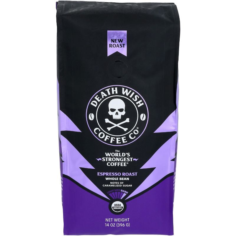 Death Wish Coffee Whole Bean Espresso Roast - Case of 6 - 14 oz, 1 of 2