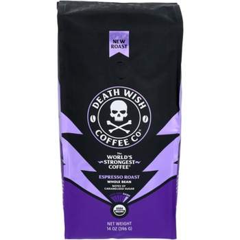Death Wish Coffee Whole Bean Espresso Roast - Case of 6 - 14 oz