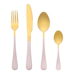 REGALWOVEN Stainless Steel Silverware with Knife Flatware Set Cutlery Set 4 Pieces - 1 of 4