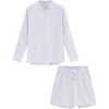 Men's 2 Piece sets beach outfits Summer casual Linen Sets Henley Shirts and Shorts - 3 of 4