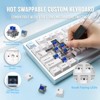 MaseiKar AL75 PRO 75% Wireless Mechanical Gaming Keyboard,BT/2.4G/Wired,PBT Keycaps,Gasket Mounted Hot Swap,Custom RGB Backlight(Silver, Blue Grey) - 4 of 4