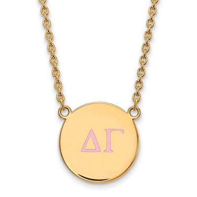 Black Bow Jewelry 14k Yellow Gold Plated Sterling Silver Delta Gamma Greek Life Necklace 18 Inch