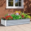 WELLFOR Rectangular Metal Outdoor Garden Bed Silver 35.43"x70.87" - 4 of 4