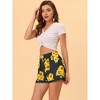 Allegra K Women's Summer Floral Printed Lace Trim Elastic Waist Beach Shorts - 3 of 4