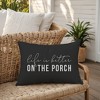 Creative Products Life is Better On the Porch Black and White 14x20 Indoor / Outdoor Pillow - 4 of 4
