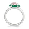 Black Bow Jewelry 2.25mm Sterling Silver Stackable Enameled Water Lily Ring - 2 of 4