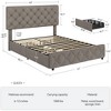 Homhougo Full Size Bed Frame with 4 Storage Drawers, Upholstered Platform Bed Frame with Adjustable Headboard, Diamond Stitched Button Tufted, Grey - 2 of 4
