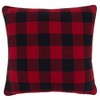 Saro Lifestyle Buffalo Plaid Merry and Bright Throw Pillow With Poly Filling, 16", Red - 2 of 3