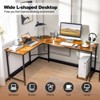 Tangkula L-Shaped Desk with Power Outlet 66” Computer Corner Desk with CPU Stand & Heavy-duty Metal Frame Rustic Brown/Black - 4 of 4