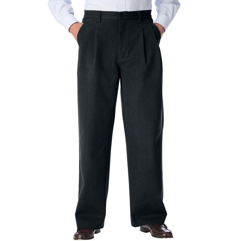 KingSize Men's Big & Tall Tall Wrinkle-Free Double-Pleat Pant with Side-Elastic Waist, 1 of 2