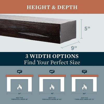 Breckenridge Espresso Rustic 60" Distressed Wood Mantel Shelf
