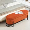 NicBex Modern 52.3" Storage Bench Corduroy Accent Stool with Cushioned Top and Metal Base for Entryway and Living Room - 3 of 4
