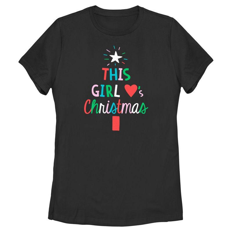 Women's Lost Gods This Girl Loves Christmas T-Shirt, 1 of 5