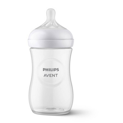  Philips AVENT Natural Baby Bottle with Natural Response  Nipple, Clear, 9oz, 4pk, SCY903/04 : Baby