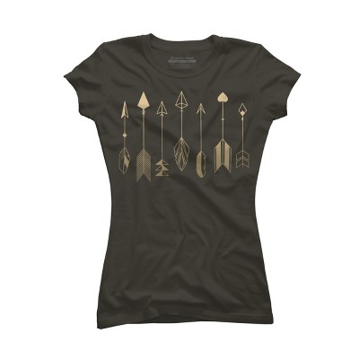 Junior's Design By Humans Be Brave Little Arrow (gold) By staceyroman T-Shirt