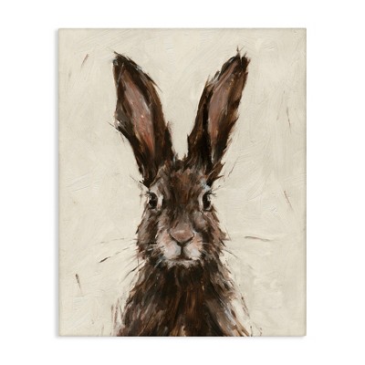 Stupell Industries Brown Rabbit Hare Portrait Painting