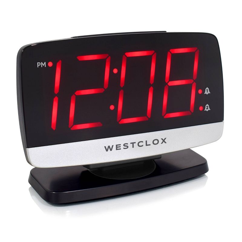 Tilt and Swivel 1.8&#34; LED Time Display Digital Alarm Table Clock - Westclox, 1 of 5