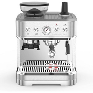 Espresso Machine with Milk Frother and Built-In Grinder, 3-in-1 Cappuccino Latte and Coffee Maker for Home, 85oz Removable Water Tank - 1 of 4