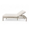 Whisen Double Outdoor Chaise Lounge with 5-Position Adjustable Backrest, Cushions & Folding Side Trays for Two - 4 of 4
