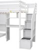 NicBex Twin over Twin Bunk Bed with Desk Wooden Bed Frame with Cabinet, Shelves, Storage Stairs and Guardrail, No Box Spring Required - 4 of 4