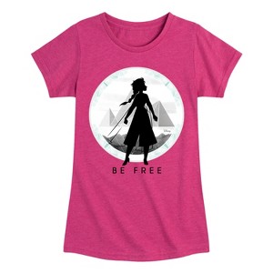Girls' - Frozen 2 - Elsa Be Free Fitted Short Sleeve Graphic T-Shirt - 1 of 4