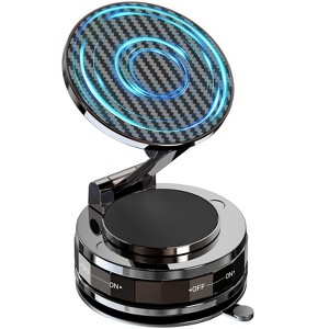 Itopfox Phone Holder for Car with Ultra Vacuum Suction Cup, 360° Rotation, Compatible with MagSafe and All Smartphones, Carbon Fiber Design - 1 of 4