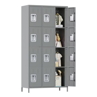 SUXXAN 12 Door Metal Lockers with 12 Hooks for Employees, School, Office, Gym, Home Assembly Required