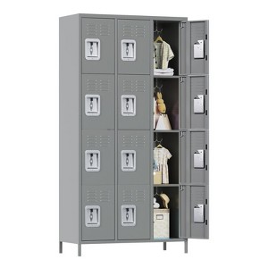 SUXXAN 12 Door Metal Lockers with 12 Hooks for Employees, School, Office, Gym, Home Assembly Required - 1 of 4