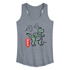 Women's - Disney - Doodle Rex Graphic Graphic Racerback Tank - 1 of 4
